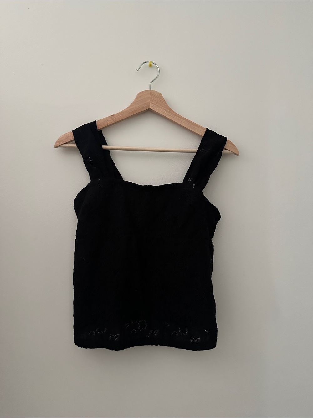 Black Square Neck Tank Top - Women's